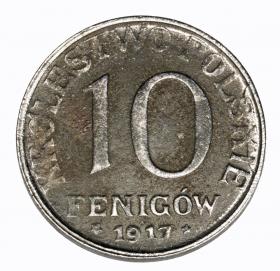 Obrazek dla: 10 fenigów 1917 Królestwo Polskie Stuttgart