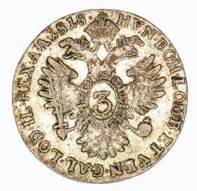 Obrazek 2 dla: 3 krajcary 1818 Franciszek II Habsburg Austria Kremnica