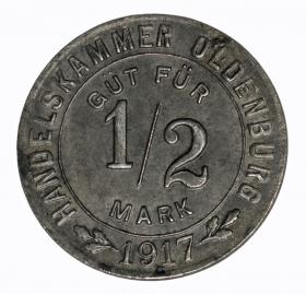 Obrazek dla: 1/2 marki 1917 Oldenburg Saksonia