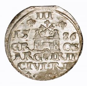 Obrazek 2 dla: Trojak 1586 Stefa Batory Ryga