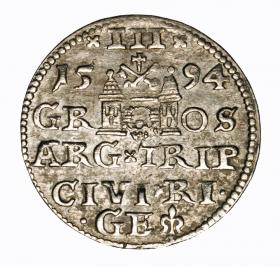 Obrazek 2 dla: Trojak 1594 Zygmunt III Waza Ryga