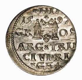 Obrazek 2 dla: Trojak 1597 Zygmunt III Waza Ryga