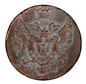 Obrazek 2 dla: 1 grosz 1830 Mikołaj I Romanow Królestwo Polskie pod zaborem rosyjskim