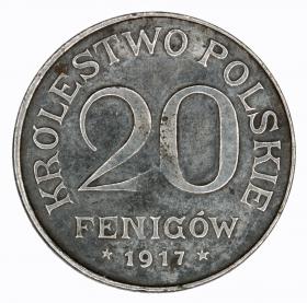 Obrazek dla: 20 fenigów 1917 Królestwo Polskie Stuttgart