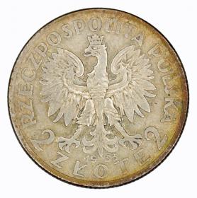 Obrazek 2 dla: 2 złote 1933 Głowa kobiety II RP Warszawa