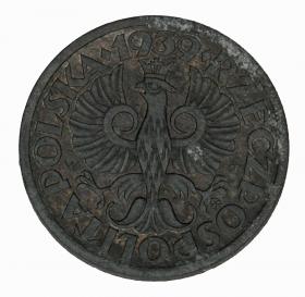 Obrazek 2 dla: 1 grosz 1939 Generalna Gubernia Warszawa