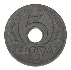 Obrazek dla: 5 groszy 1939 Generalna Gubernia Warszawa
