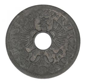 Obrazek 2 dla: 5 groszy 1939 Generalna Gubernia Warszawa