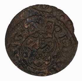 Obrazek 2 dla: Szeląg 1643 Krystyna Waza Ryga