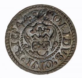 Obrazek 2 dla: Szeląg 1644 Krystyna Waza Ryga