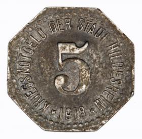 Obrazek dla: 5 fenigów 1918 Hildesheim Hanower