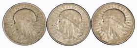 Obrazek dla: Zestaw 2 zł Głowa Kobiety II RP Warszawa 3 sztuki