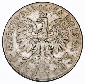 Obrazek 2 dla: 5 złotych 1933 Głowa kobiety II RP Warszawa