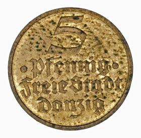 Obrazek dla: 5 fenigów 1932 Wolne Miasto Gdańsk