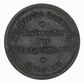 Obrazek 2 dla: Żeton gazowy 1921 Wrocław Breslau