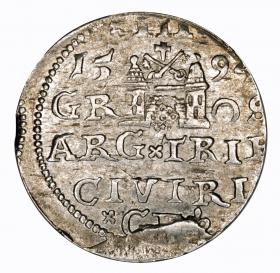 Obrazek 2 dla: Trojak 1594 Zygmunt III Waza Ryga