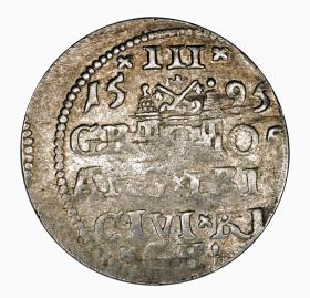 Obrazek 2 dla: Trojak 1595 Zygmunt III Waza Ryga