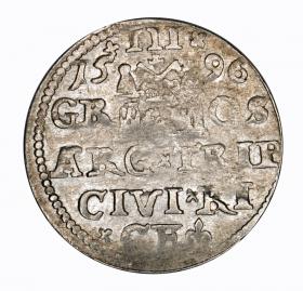 Obrazek 2 dla: Trojak 1596 Zygmunt III Waza Ryga