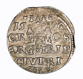 Obrazek 2 dla: Trojak 1596 Zygmunt III Waza Ryga