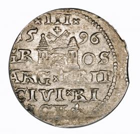 Obrazek 2 dla: Trojak 1596 Zygmunt III Waza Ryga