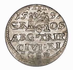 Obrazek 2 dla: Trojak 1597 Zygmunt III Waza Ryga
