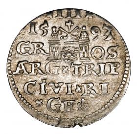Obrazek 2 dla: Trojak 1593 Zygmunt III Waza Ryga