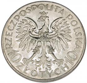 Obrazek 2 dla: 10 złotych 1933 Głowa Kobiety II RP Warszawa