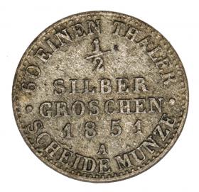 Obrazek 2 dla: 1/2 grosza srebrnego 1851 Fryderyk Wilhelm IV Niemcy Prusy Berlin A