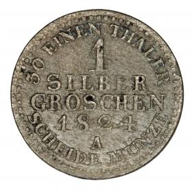 Obrazek 2 dla: 1 grosz srebrny 1824 Fryderyk Wilhelm III Niemcy Prusy Berlin A