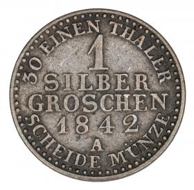 Obrazek 2 dla: 1 grosz srebrny 1842 Fryderyk Wilhelm IV Niemcy Prusy Berlin A