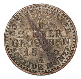 Obrazek 2 dla: 1 grosz srebrny 1845 Fryderyk Wilhelm IV Niemcy Prusy Berlin A