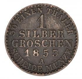 Obrazek 2 dla: 1 grosz srebrny 1855 Fryderyk Wilhelm IV Niemcy Prusy Berlin A