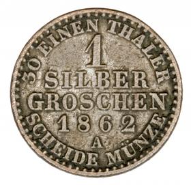 Obrazek 2 dla: 1 grosz srebrny 1862 Wilhelm I Hohenzollern Niemcy Prusy Berlin A