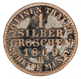 Obrazek 2 dla: 1 grosz srebrny 1869 Wilhelm I Hohenzollern Niemcy Prusy Hanower B