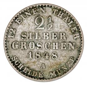 Obrazek 2 dla: 2 1/2 grosza srebrnego 1848 Fryderyk Wilhelm IV Niemcy Prusy Berlin A