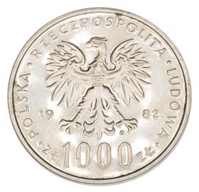 Obrazek 2 dla: 1000 złotych 1982 Jan Paweł II PRL Warszawa