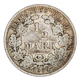 Obrazek dla: 1/2 marki 1906 Wilhelm II Hohenzollern Prusy Berlin A