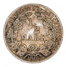 Obrazek dla: 1/2 marki 1907 Wilhelm II Hohenzollern Prusy Berlin A