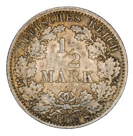 Obrazek dla: 1/2 marki 1916 Wilhelm II Hohenzollern Prusy Berlin A