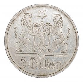 Obrazek 2 dla: 5 guldenów 1923 Wolne Miasto Gdańsk Utrecht