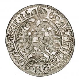 3 krajcary 1669 Leopold I Habsburg Wrocław