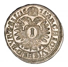 1 krajcary 1671 Leopold I Habsburg Wrocław