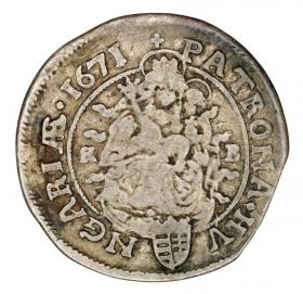 Obrazek 2 dla: 6 krajcarów 1671 Leopold I Habsburg Węgry Kremnica