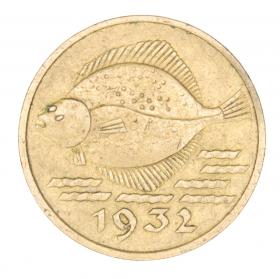 Obrazek 2 dla: 5 fenigów 1932 Wolne Miasto Gdańsk Flądra