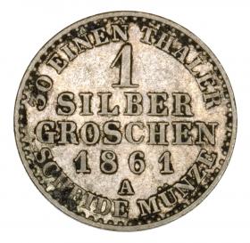 Obrazek 2 dla: 1 grosz srebrny 1861 Wilhelm I Hohenzollern Prusy Berlin