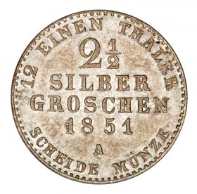 Obrazek 2 dla: 2 1/2 grosza srebrnego 1851 Fryderyk Wilhelm IV Prusy Berlin