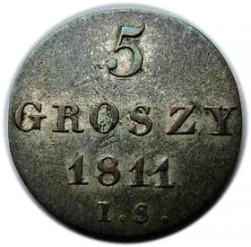 Obrazek dla: 5 groszy 1811 Fryderyk August Księstwo Warszawskie