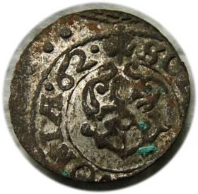 Obrazek 2 dla: Szeląg 1662 Karol XI Liwonia