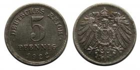 5 fenigów 1922 Republika Weimarska