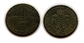 1 fenig 1868 Saksonia Niemcy